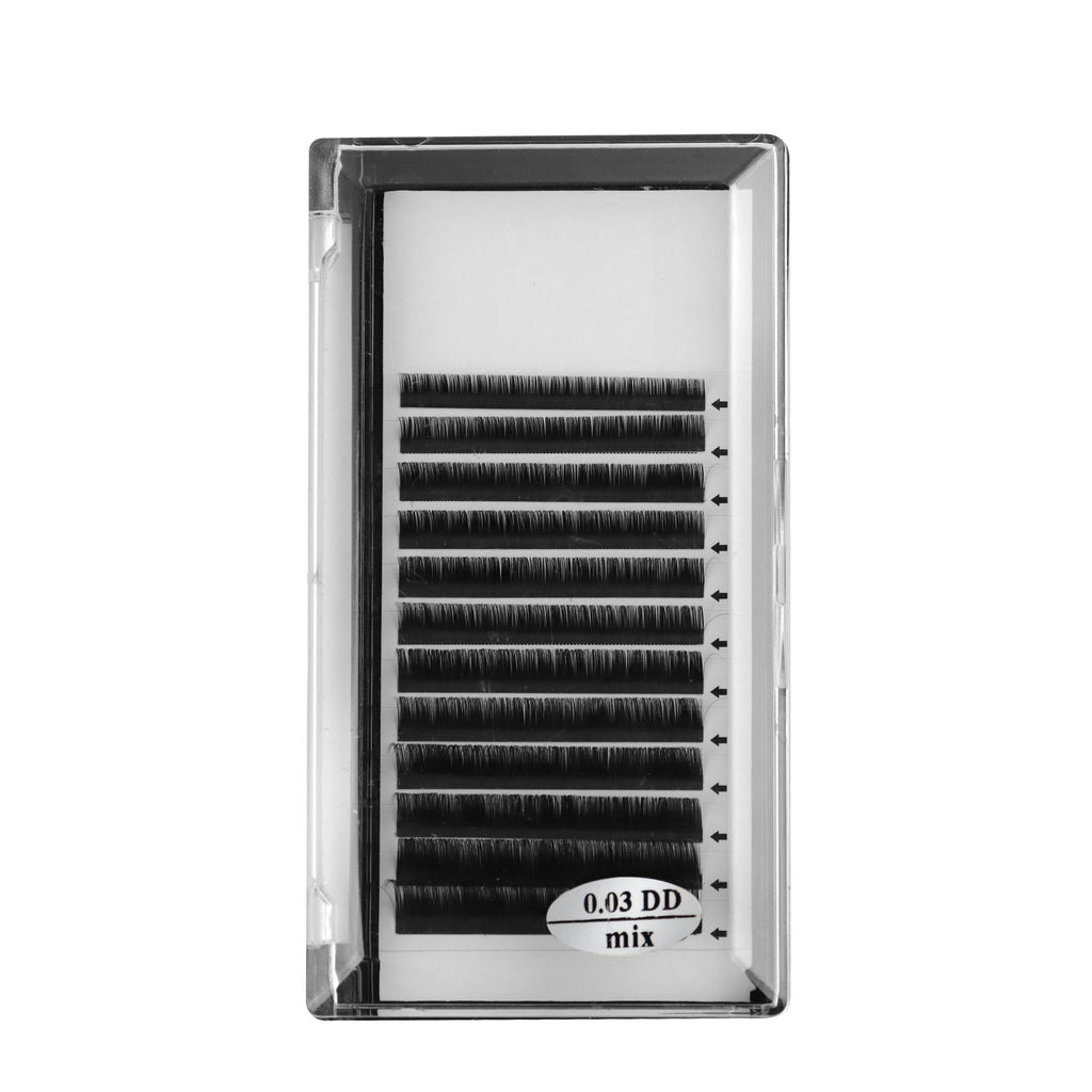 DD Curl 0.03 individual lashes wholesale for lash business and technicians DD Curl 0.03 pestañas individuales al por mayor para técnicos y empresas de pestañas