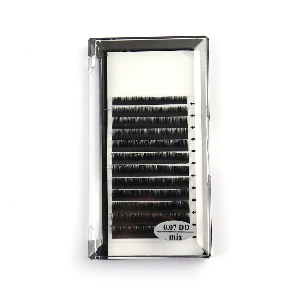 DD Curl 0.07 individual lashes wholesale for lash business and technicians DD Curl 0.07 pestañas individuales al por mayor para técnicos y empresas de pestañas