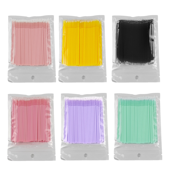 100 pack lash microfiber swabs Paquete de 100 hisopos de microfibra para pestañas. Wholesale lash vendor and manufacturer for small business
