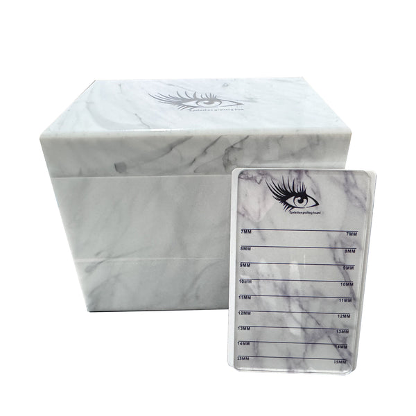 Marble Lash Tile Trays With Container For Your Company Bandejas de azulejos de pestañas de mármol con contenedor para su empresa - Wholesale lash vendor and manufacturer