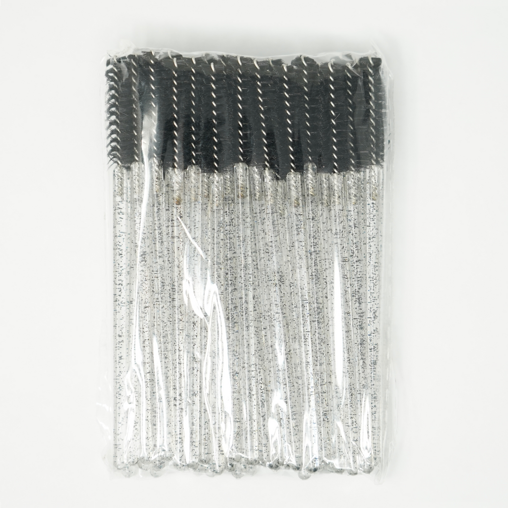 50 Pack Black Lash Spoolie For Eyelashes  Paquete de 50 carretes de pestañas negros para pestañas